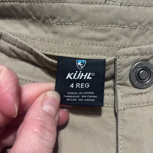 Kuhl Womens Hiking Pants Size 4 Regular Tan Cargo Roll Up Outdoor Utility Travel - Picture 5 of 10